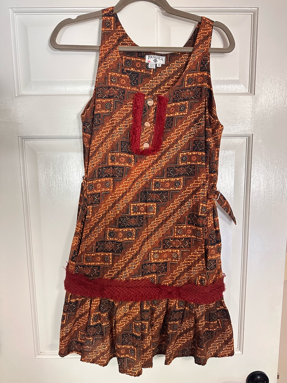 PANGAEA Brown & Rust Tribal Print Sleeveless Dress - Vintage